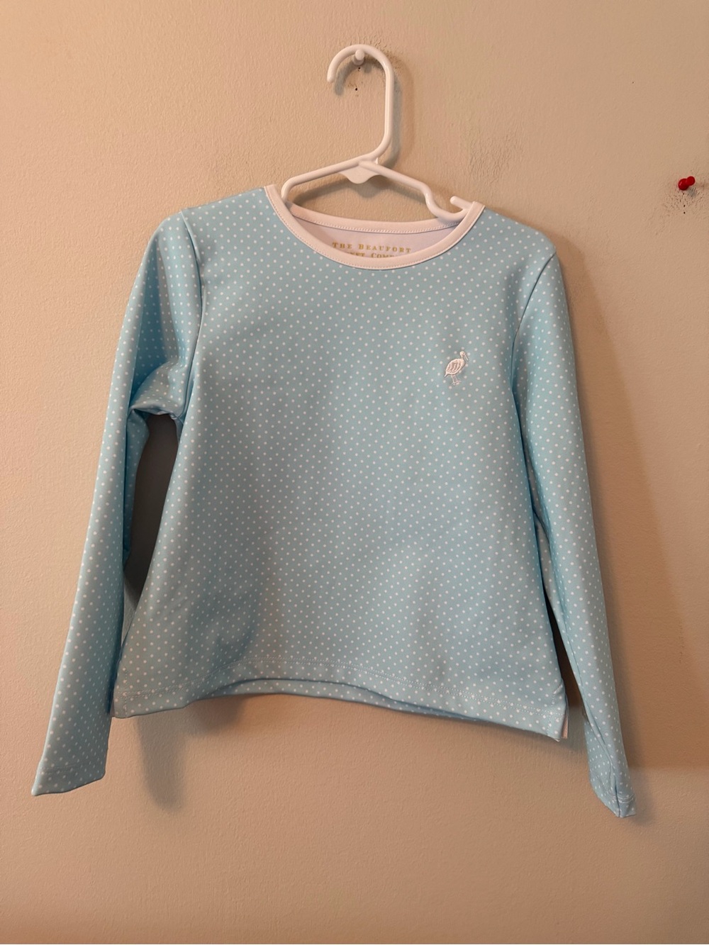 The Beaufort Bonnet Company Girls' Light Blue Dot Long-Sleeve Performance Shirt